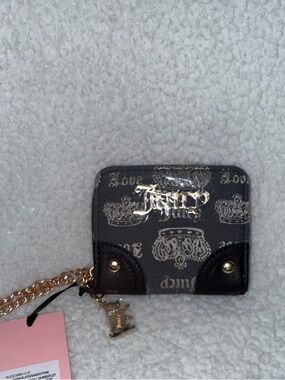 NWT Juicy Couture Juicy Fan Club Small Wristlet in Chocolate/Sandstone